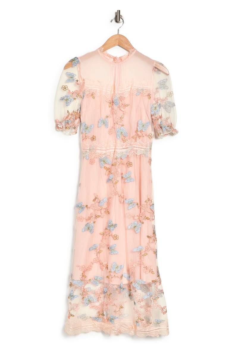 Butterfly Lace Dress, Alternate, color, LIGHT PINK LIGHT BLUE PRINT