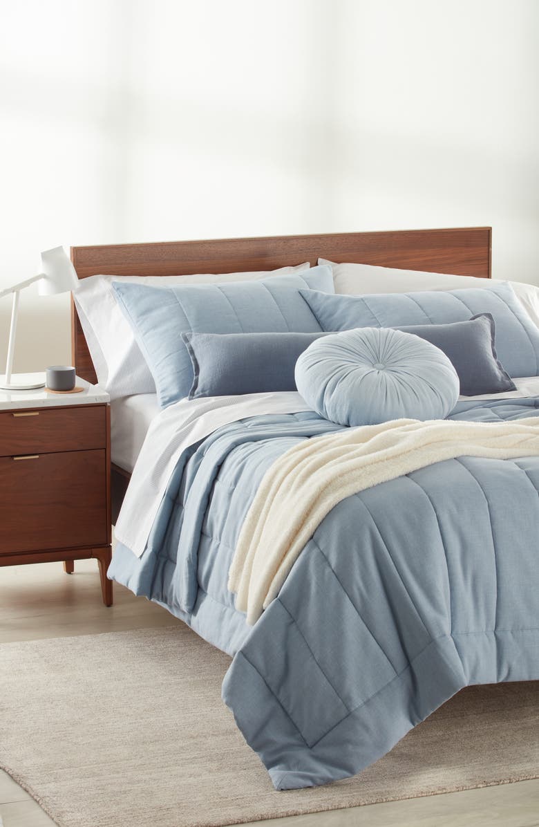 Nordstrom Stripe Cotton Percale Sheet Set, Alternate, color, Grey Vapor Multi