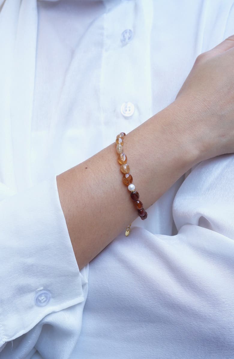 Argento Vivo Sterling Silver Neutral Beaded Bracelet, Alternate, color, Gold