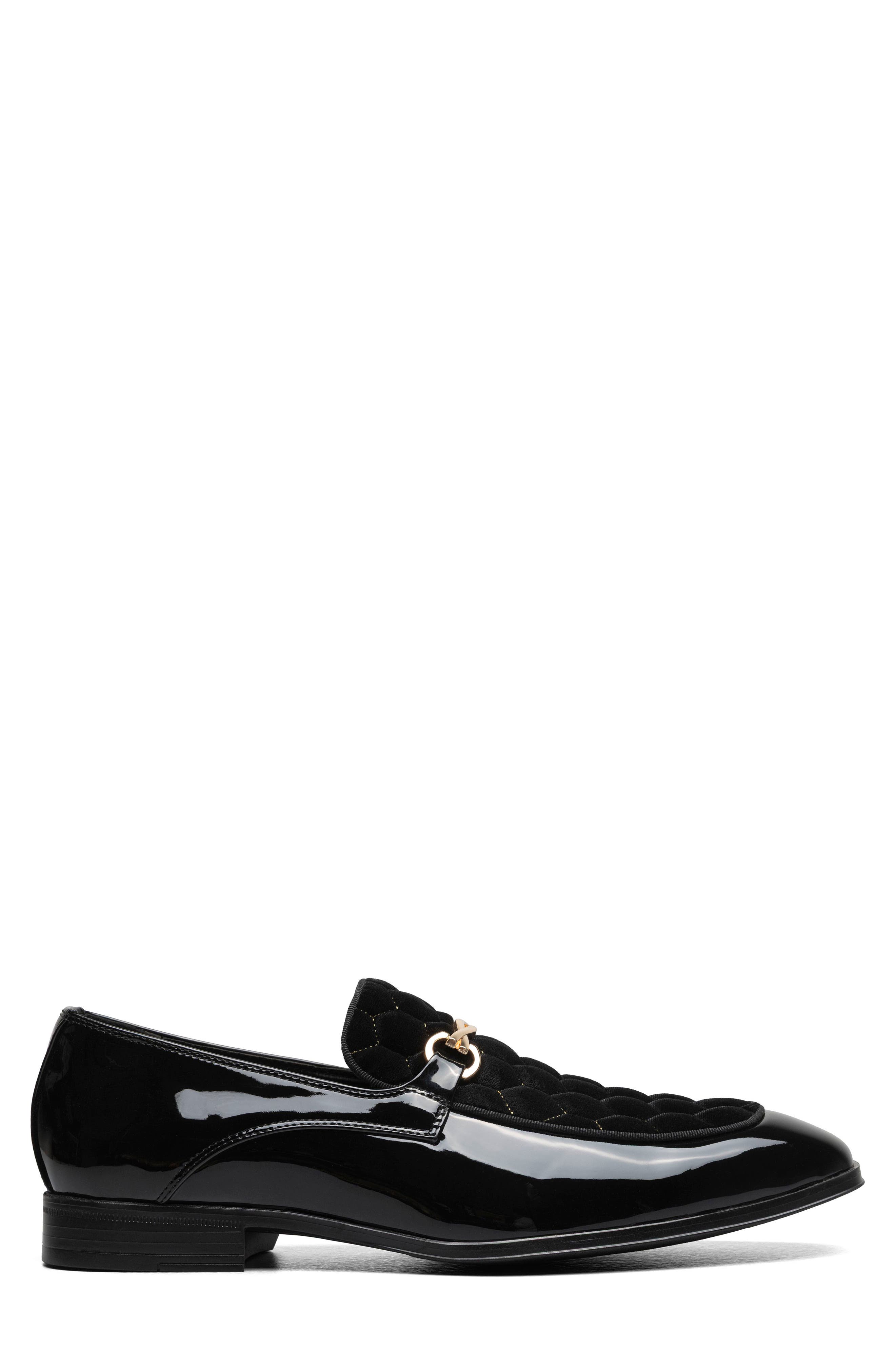Stacy Adams Sprague Quilted Vamp Loafer, Alternate, color, Black
