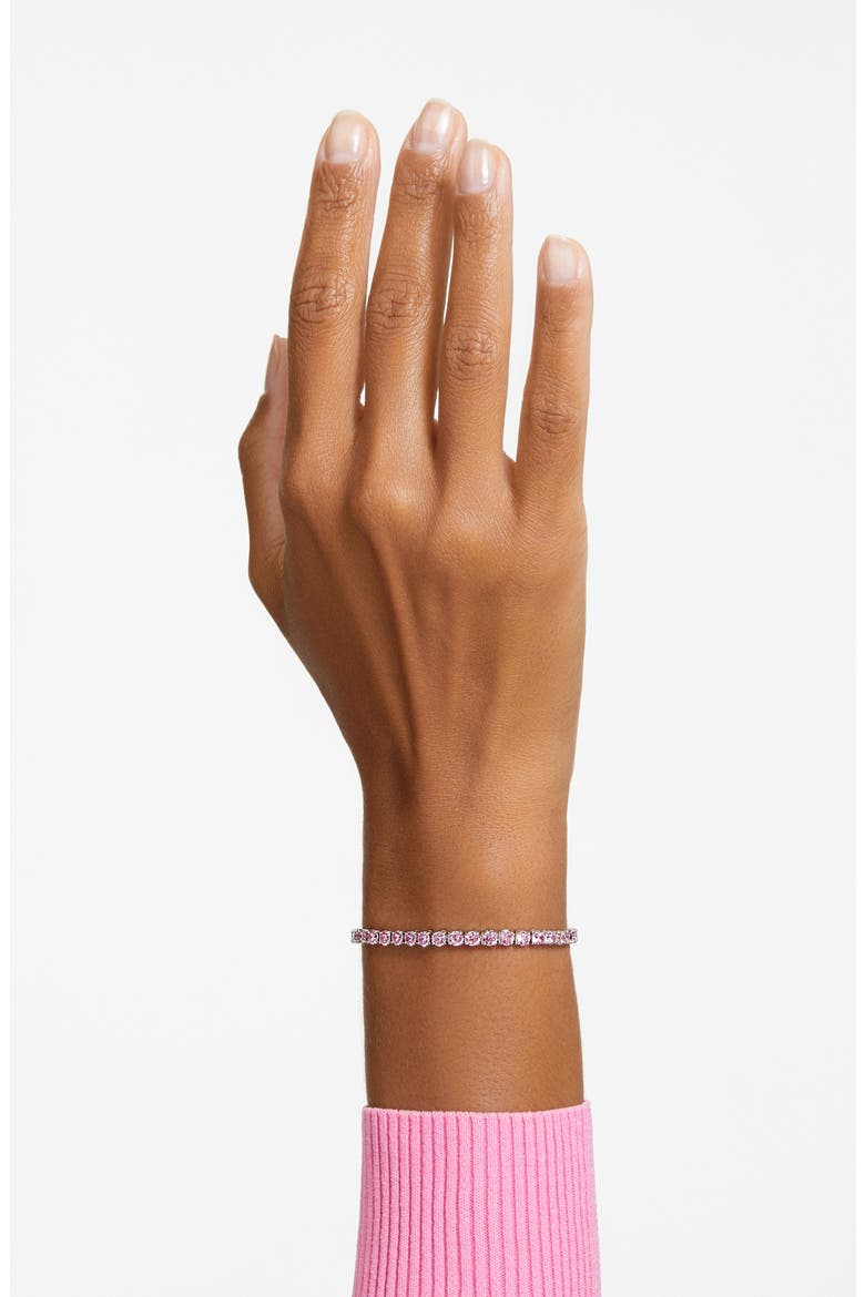 Matrix Crystal Tennis Bracelet, Alternate, color, PINK