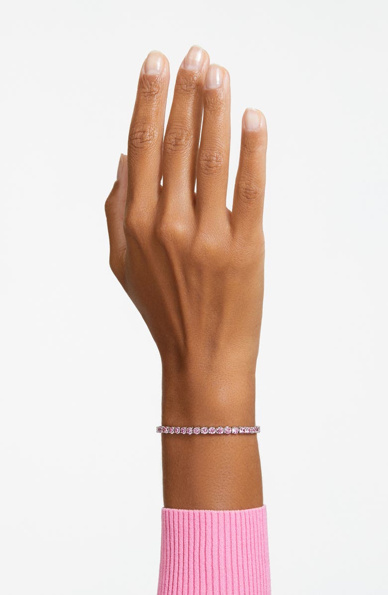 Swarovski Matrix Crystal Tennis Bracelet, Alternate, color, Pink