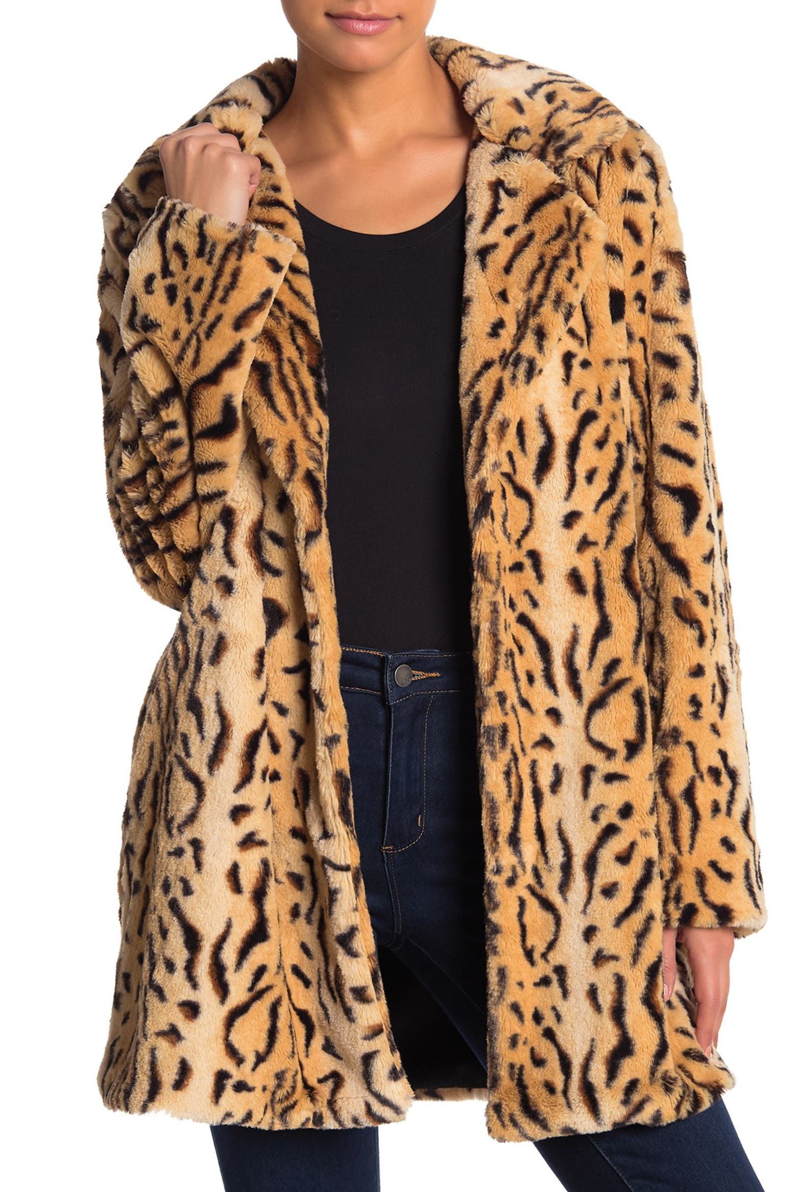 Furry Storage Rack Love Token Tiger Print Faux Fur Jacket (Women) | Nordstromrack