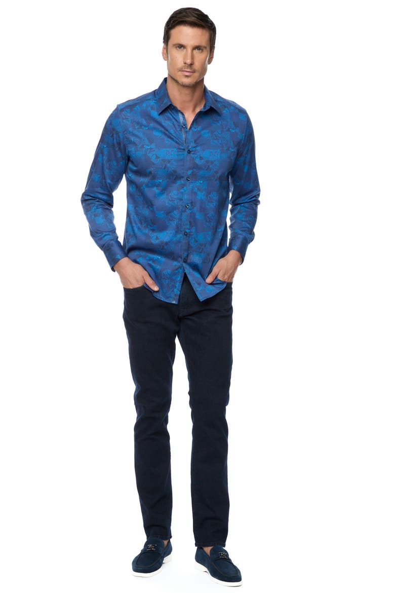 Tourneau Classic Fit Check Cotton Button-Up Shirt, Alternate, color, SAPPHIRE