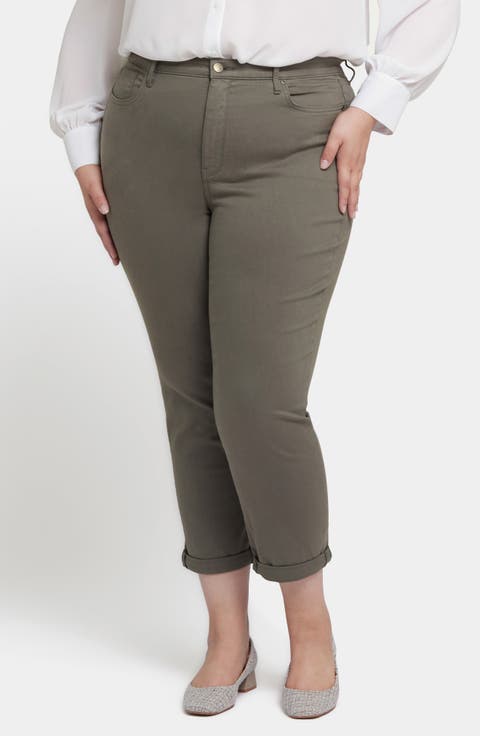 Margot High Waist Girlfriend Jeans (Feather) (Plus Size)