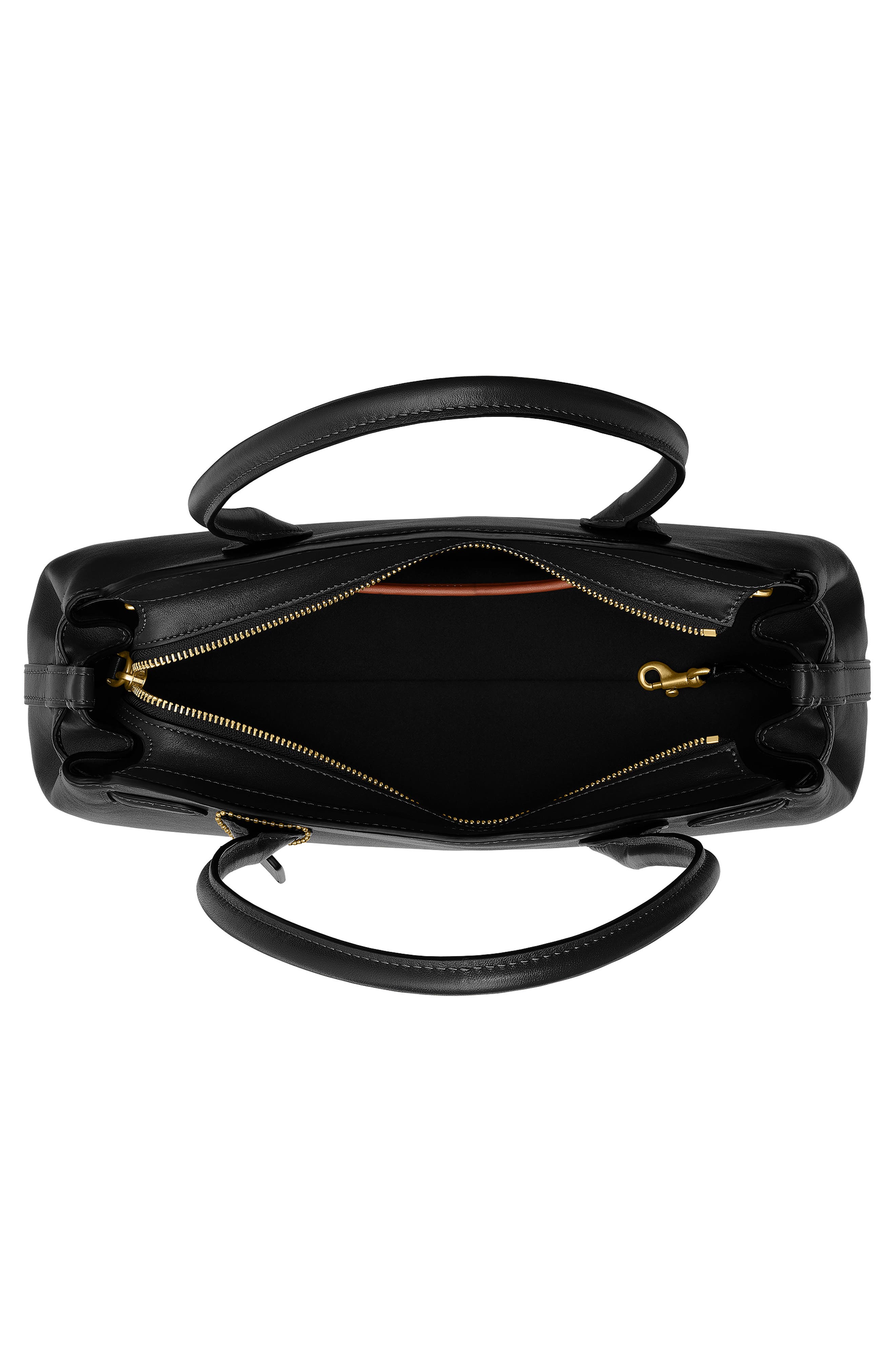 COACH Empire 34 Leather Carryall Bag, Alternate, color, B4/Black