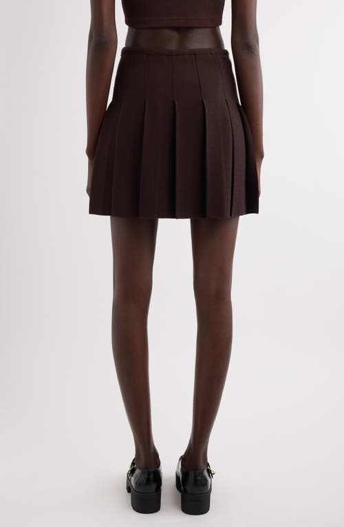 Givenchy Pleated Sweater Miniskirt In Russet Brown
