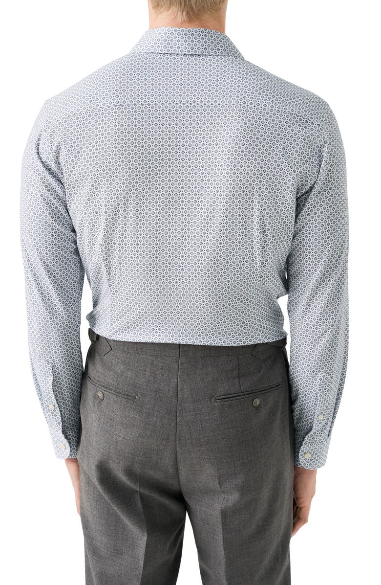 Eton Slim Fit Medallion 4Flex Fit Stretch Jersey Dress Shirt, Alternate, color, Medium Blue