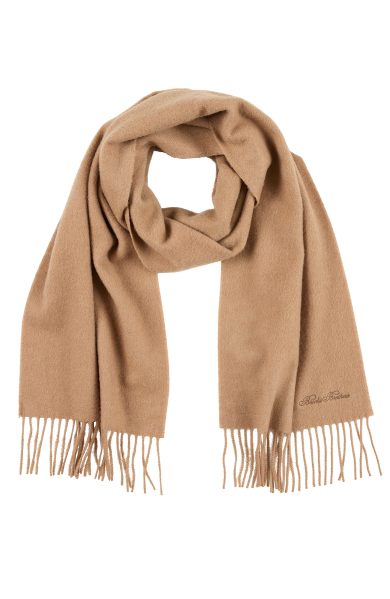 Brooks Brothers Signature Solid Camel Hair Scarf, Main, color, Camel