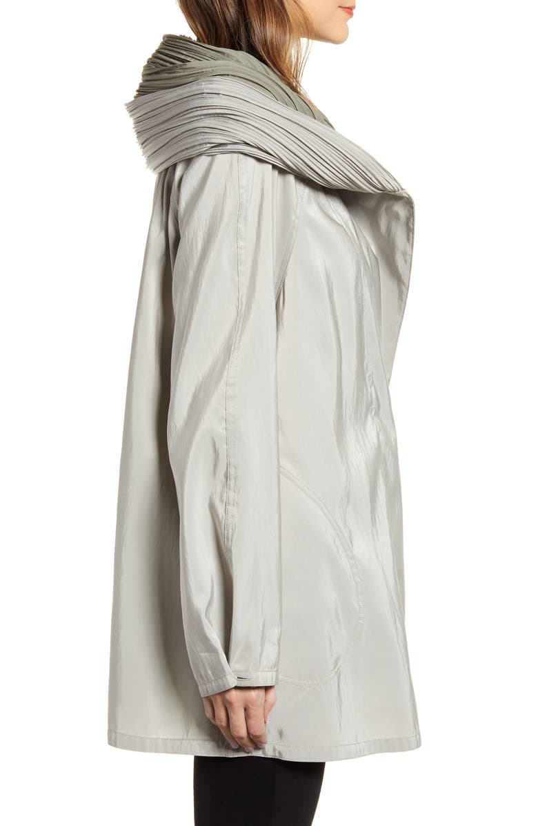 Mycra Pac Reversible Pleat Hooded Raincoat, Alternate, color,