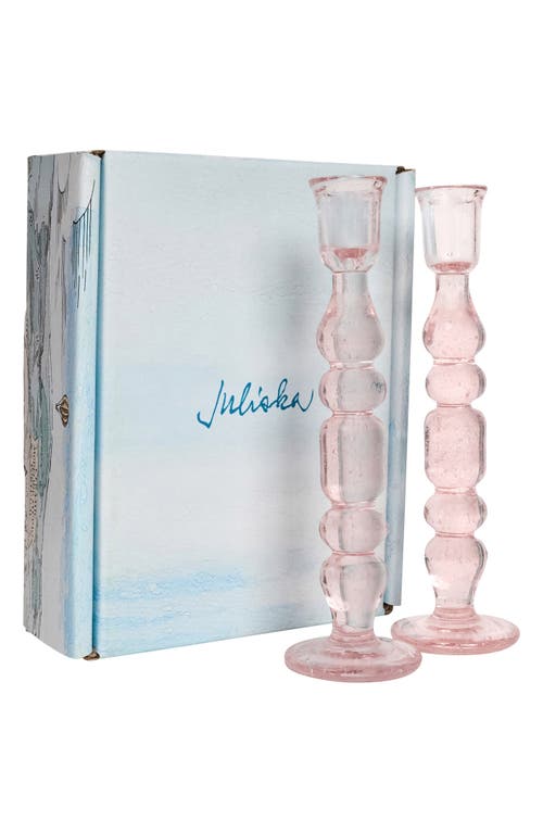 Juliska Provence Set Of 2 Candlesticks In Blush