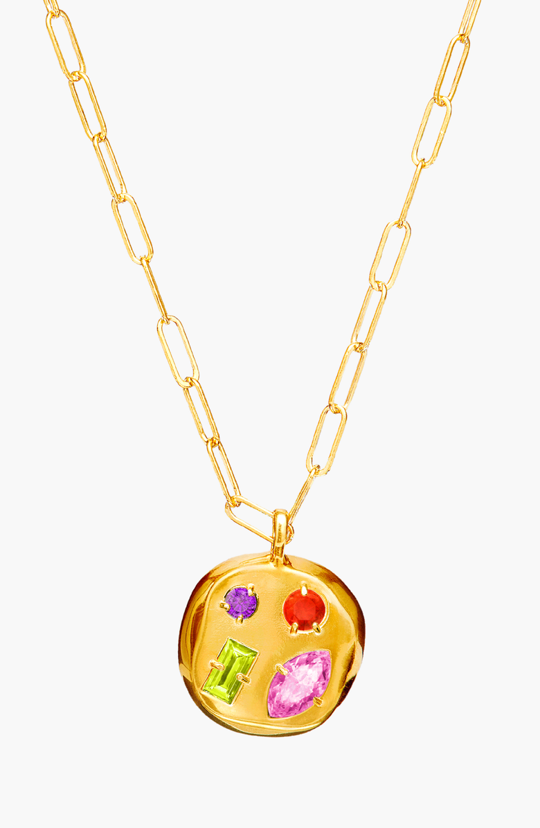 Birthdate Co. The October Birthdate Gold Pendant, Main, color,