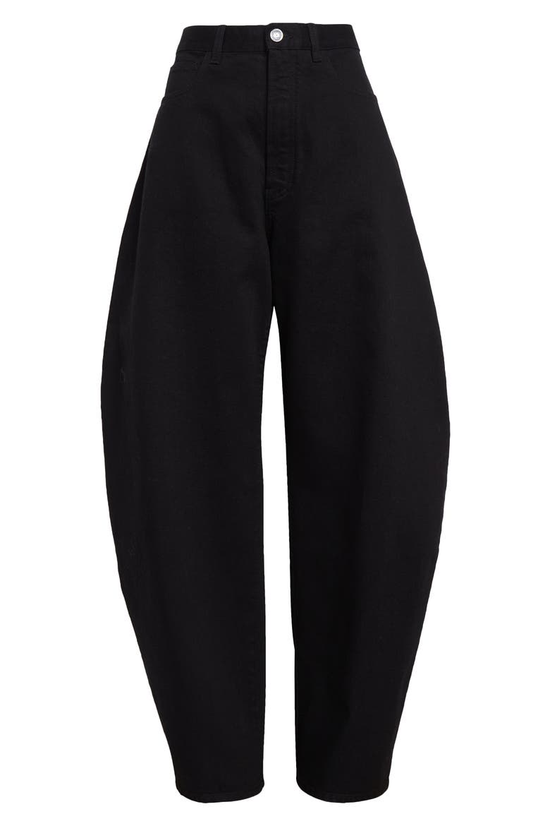 Round Denim Jeans, Alternate, color, NOIR ALAIA