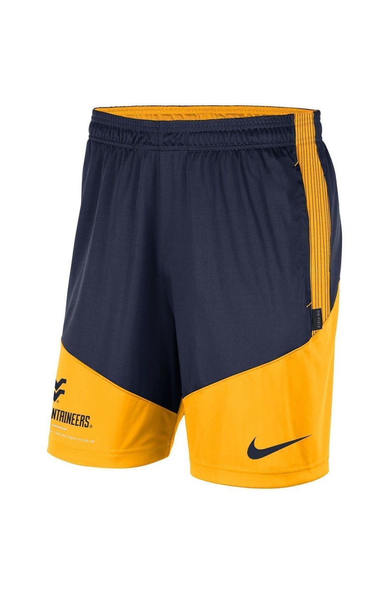 Nike Men's Nike Navy/Gold West Virginia Mountaineers Team Performance Knit Shorts, Alternate, color, 