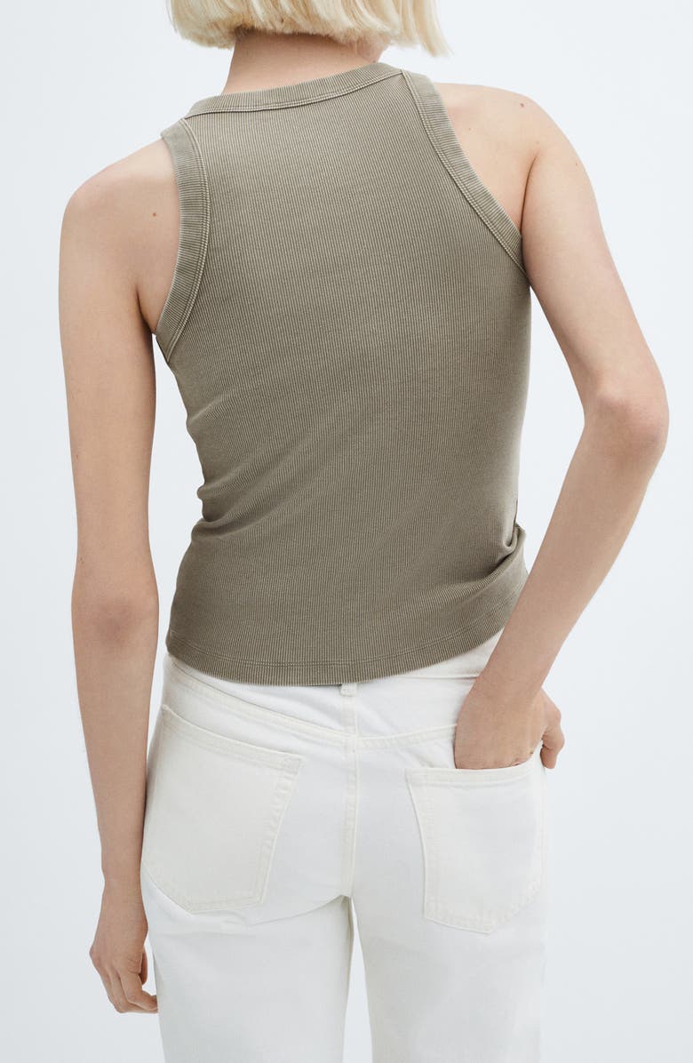 MANGO Boniw Rib Tank Top, Alternate, color, Khaki