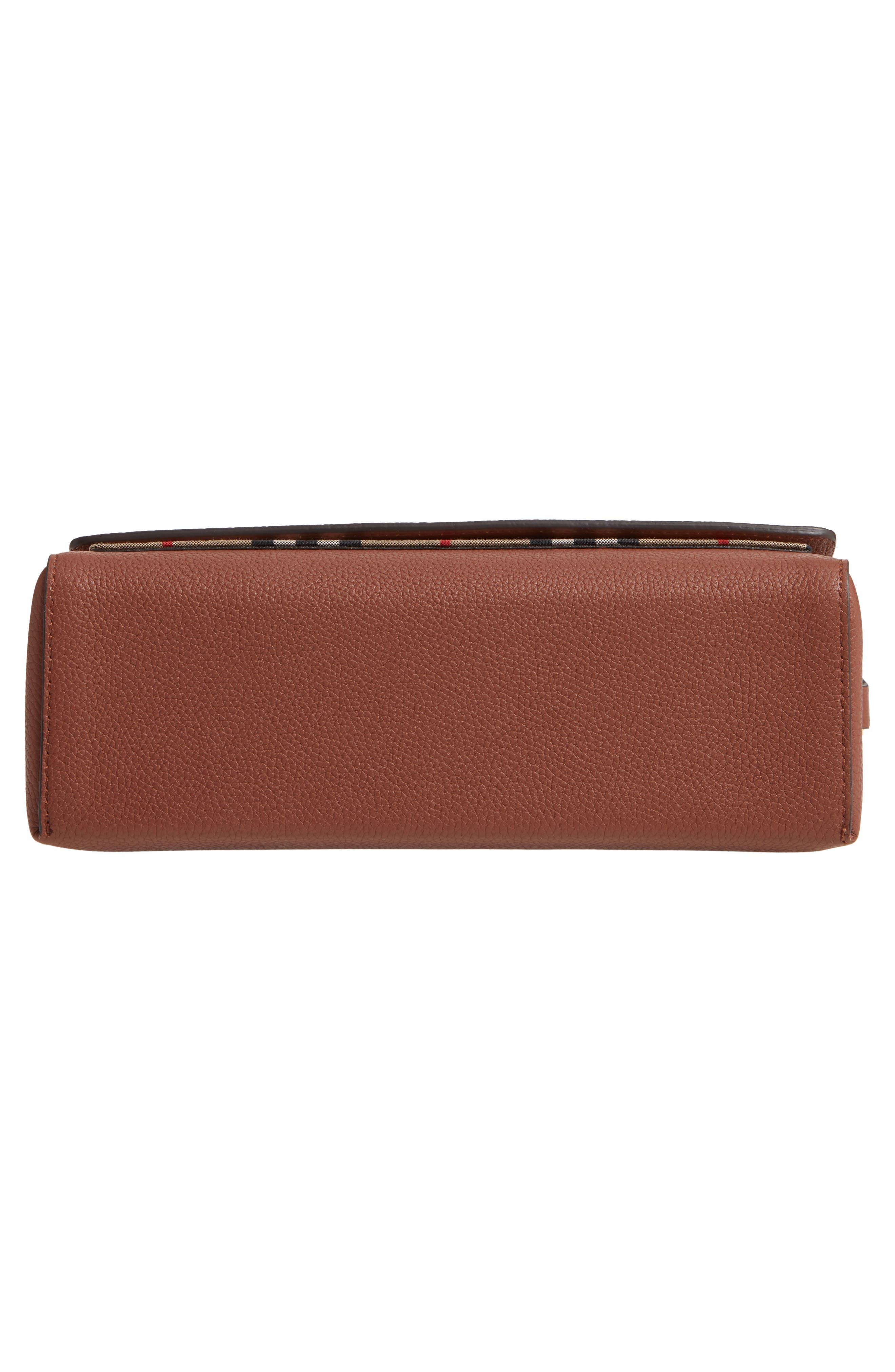 Note Leather & Vintage Check Crossbody Bag, Alternate, color, TAN