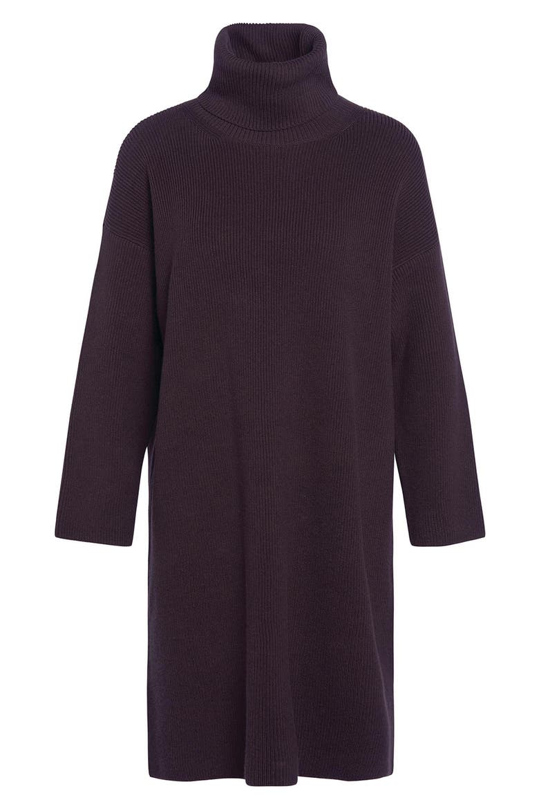 Long Sleeve Cotton Blend Turtleneck Sweater Dress, Alternate, color, COFFEE BEAN