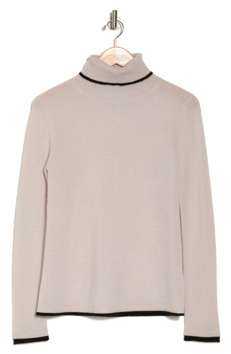 Magaschoni Tipped Cashmere Turtleneck Sweater, Alternate, color,