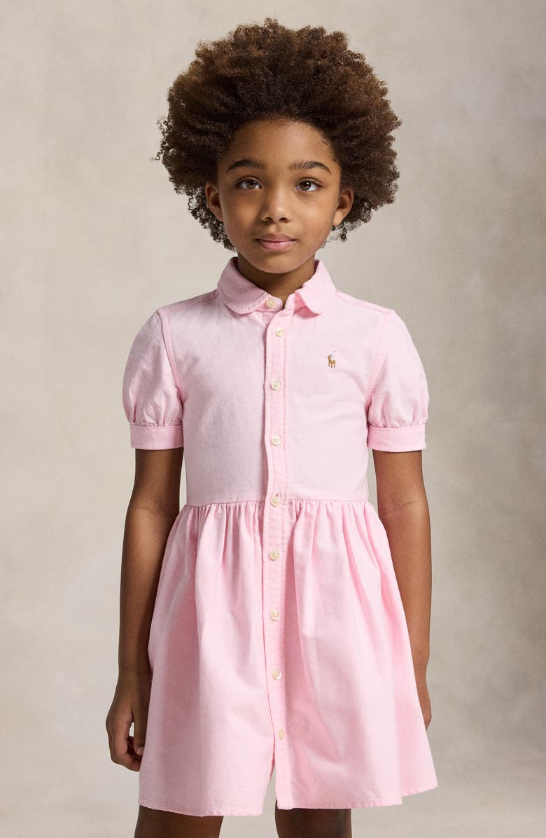 Polo Ralph Lauren Kids' Cotton Oxford Shirtdress, Alternate, color, Bath Pink