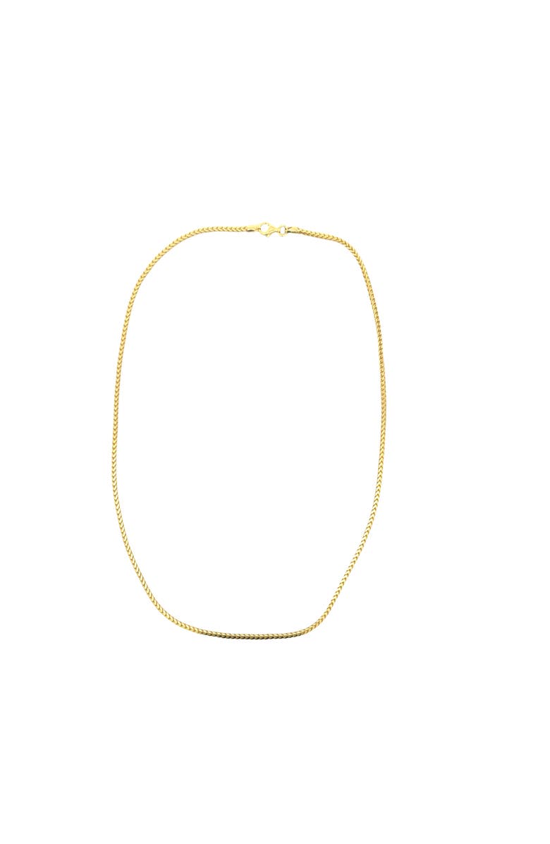 Ancona Jewelry Sterling Silver Franco Necklace 18" 14K Yellow Gold Plated, Alternate, color, Yellow