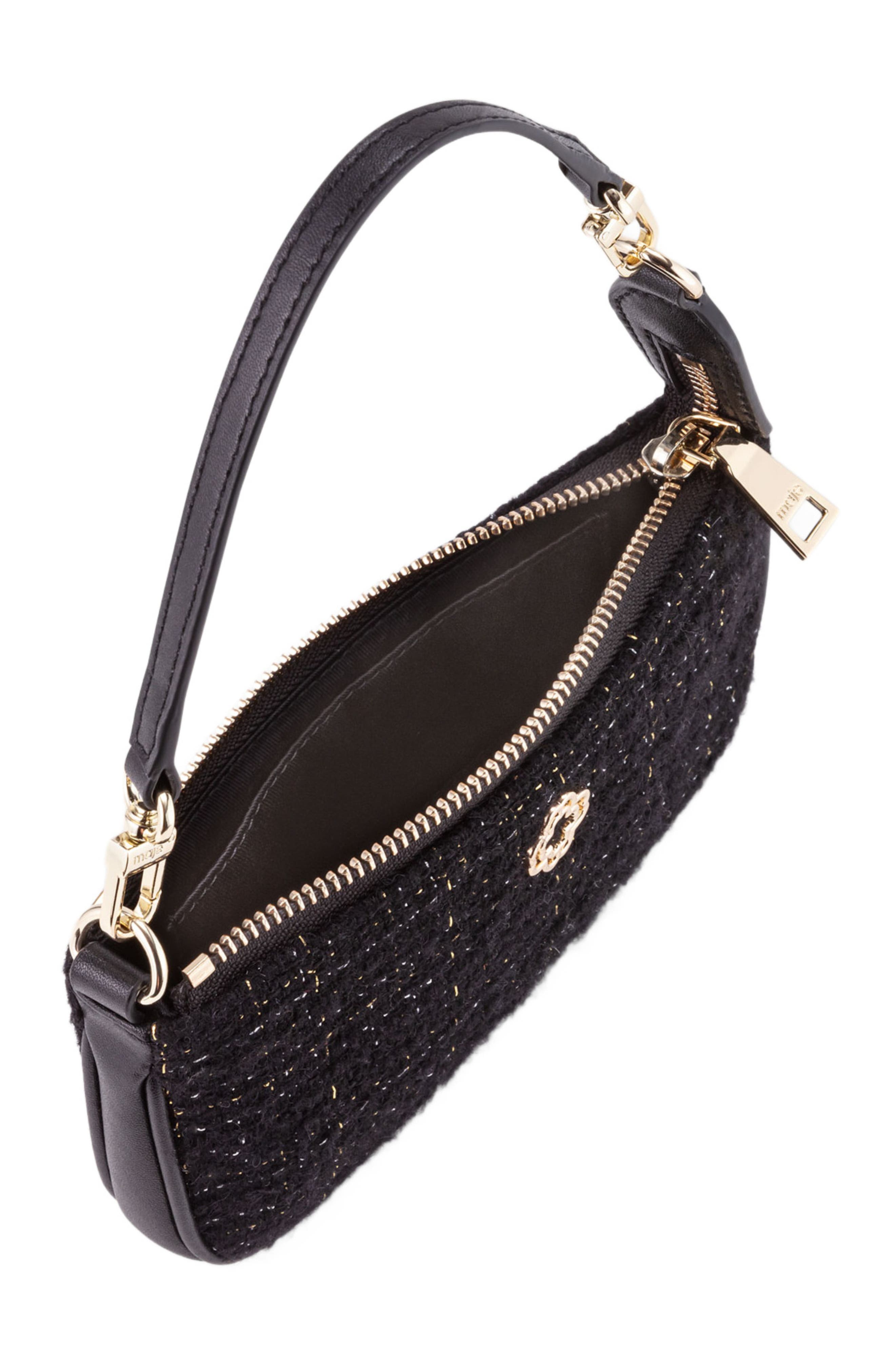 maje Small tweed pouch, Alternate, color, 