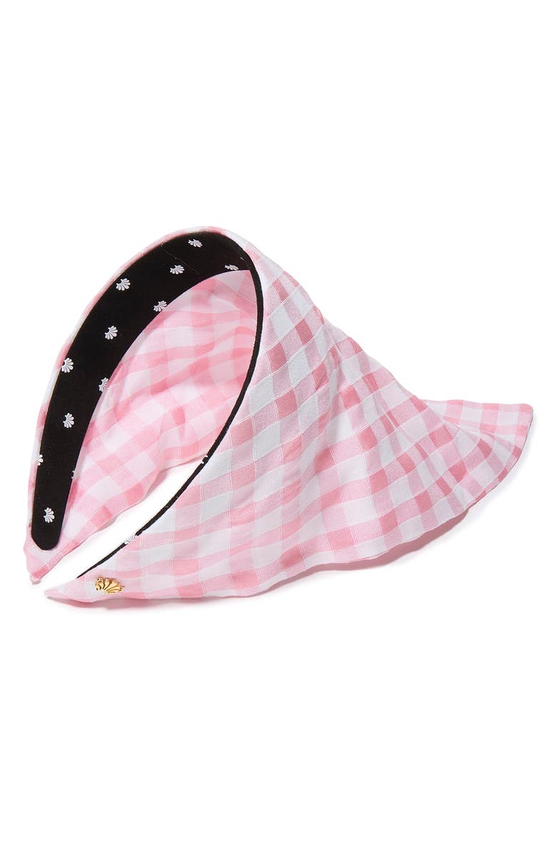 Lele Sadoughi Jackie Gingham Handkerchief Headband, Main, color, Bubblegum