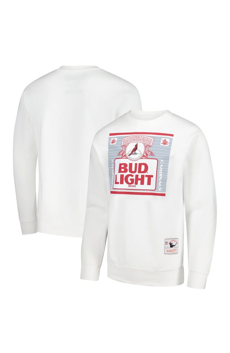 Mitchell & Ness Men's Mitchell & Ness x Bud Light White Arizona Cardinals The Crest Pullover Sweatshirt, Main, color, White