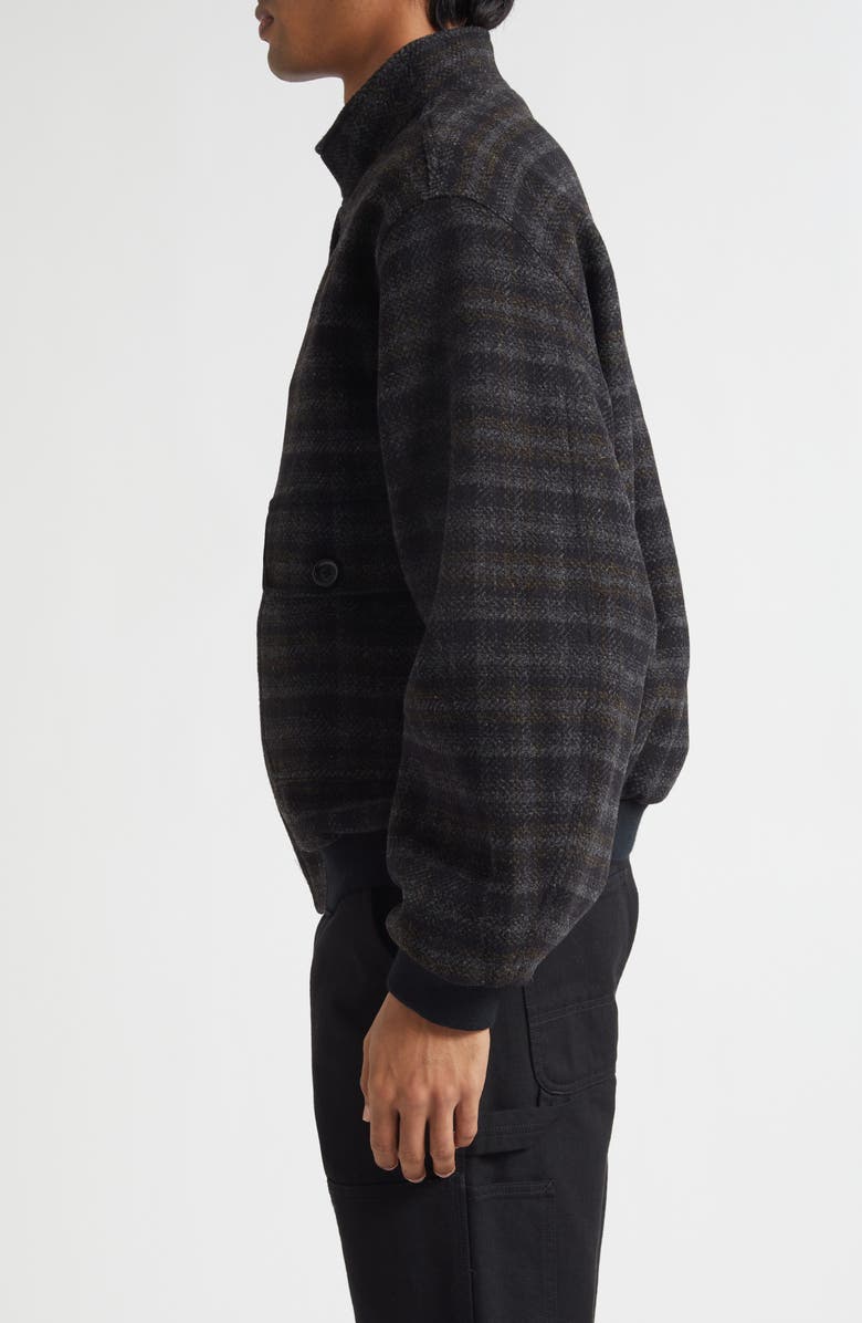 PALMES Plaid Wool Blouson Jacket, Alternate, color, Charcoal