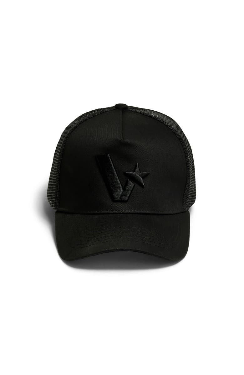 Volée V Star Trucker Hat, Alternate, color, Black