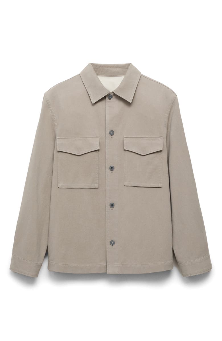 MANGO Regular Fit Lyocell & Cotton Jacket, Alternate, color, Light/ Pastel Grey