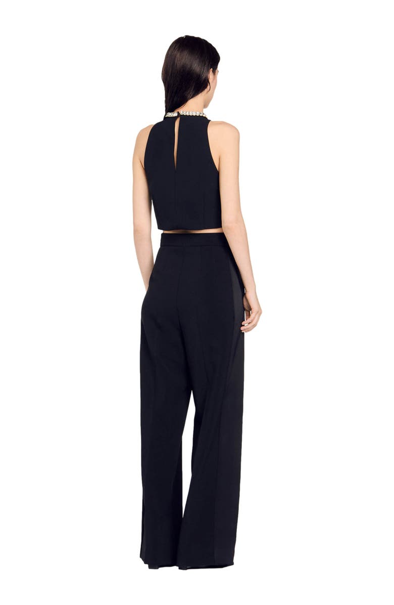 SANDRO Rhinestone crop top, Alternate, color, 