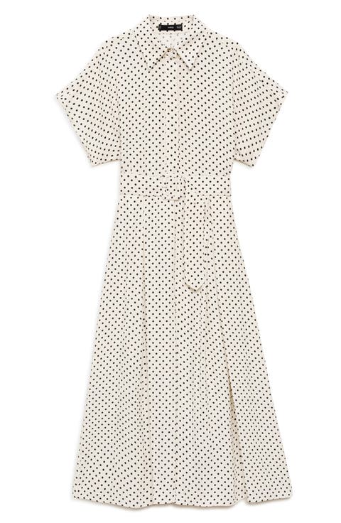 Adela Polka Dot Belted Shirtdress