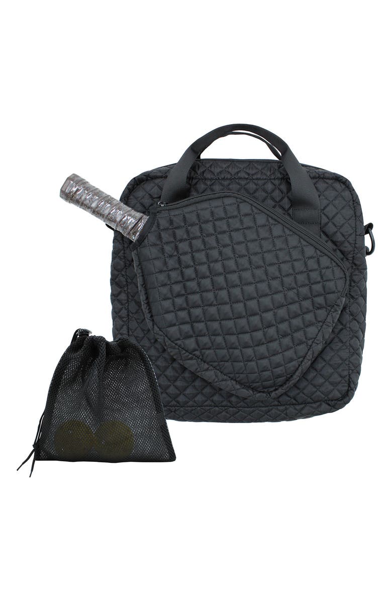 MYTAGALONGS Coco Quilted Bag & Pickleball Set, Alternate, color, Black