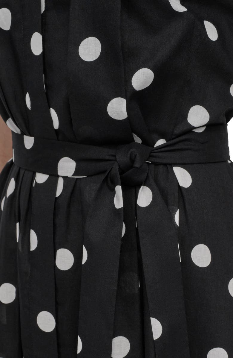 DKNY Pleated Fit & Flare Midi Dress, Alternate, color, Black/ Ivory