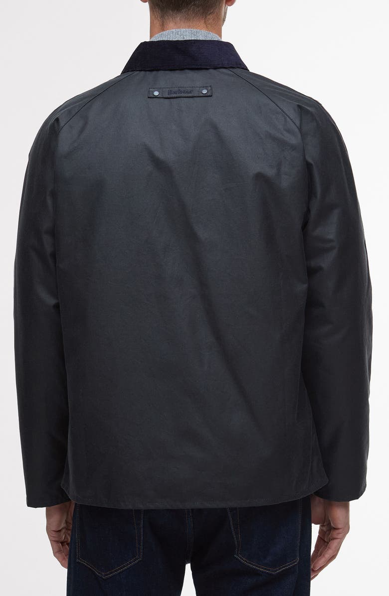 Barbour Lorden Waxed Mackintosh Jacket, Alternate, color, Navy