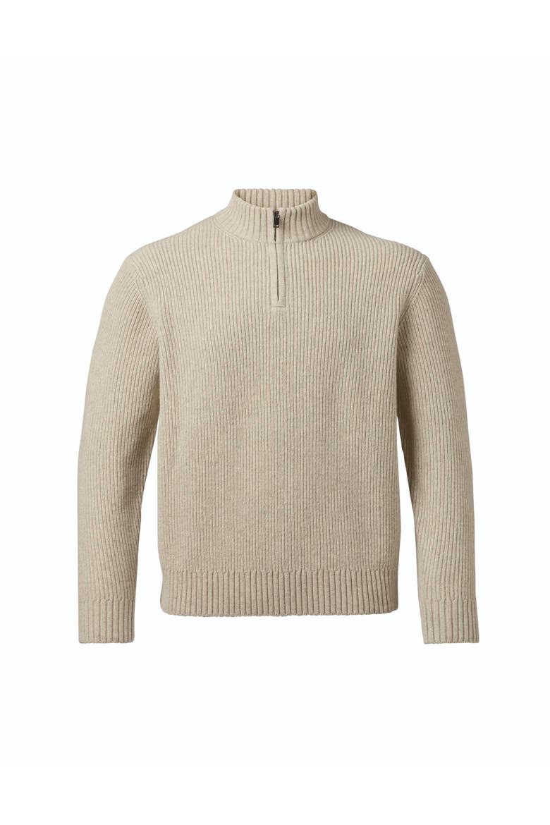 Chunky Merino Zip Neck Sweater, Alternate, color, Oatmeal