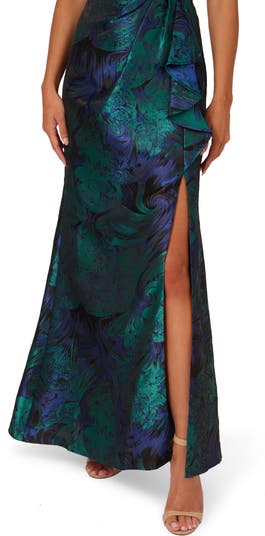 One-Shoulder Jacquard Gown