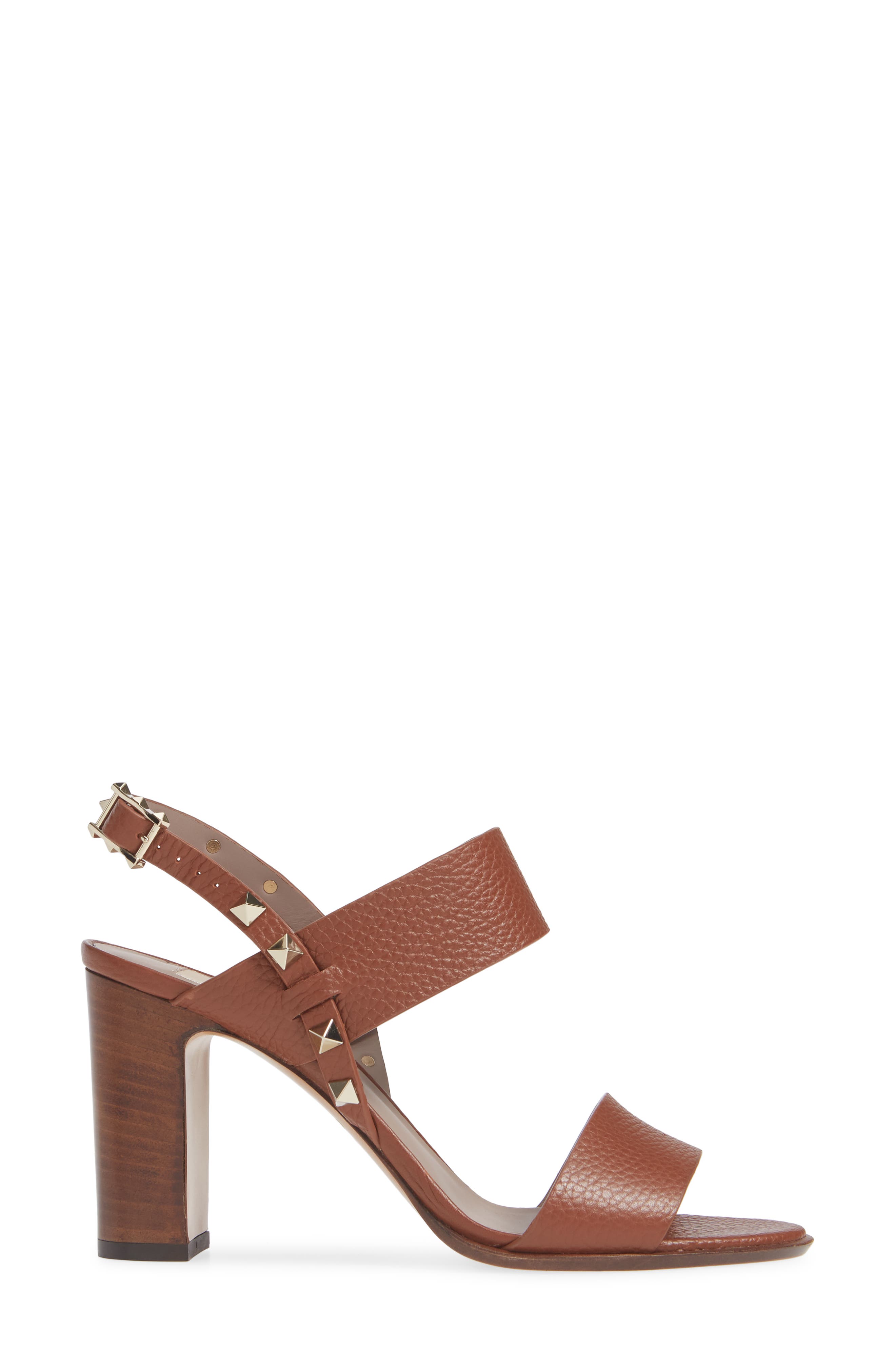 Valentino Garavani Rockstud Slingback Block Heel Sandal, Alternate, color, 