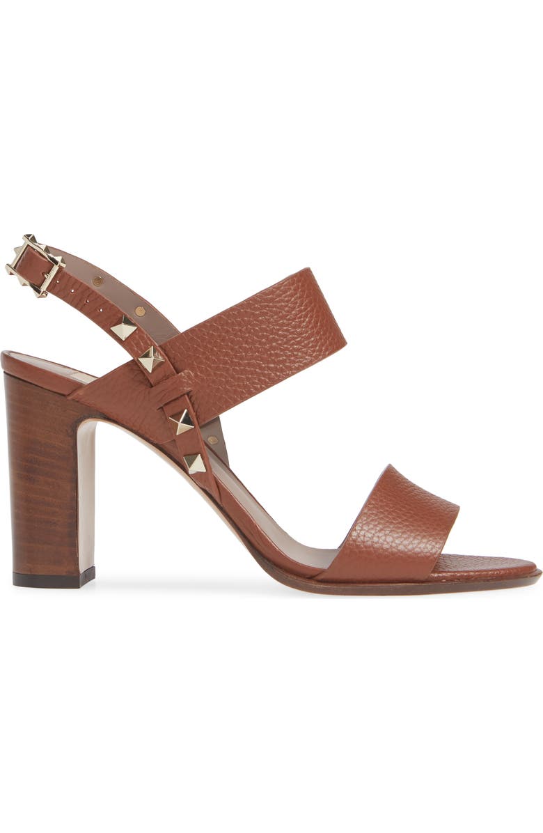 Valentino Garavani Rockstud Slingback Block Heel Sandal, Alternate, color,