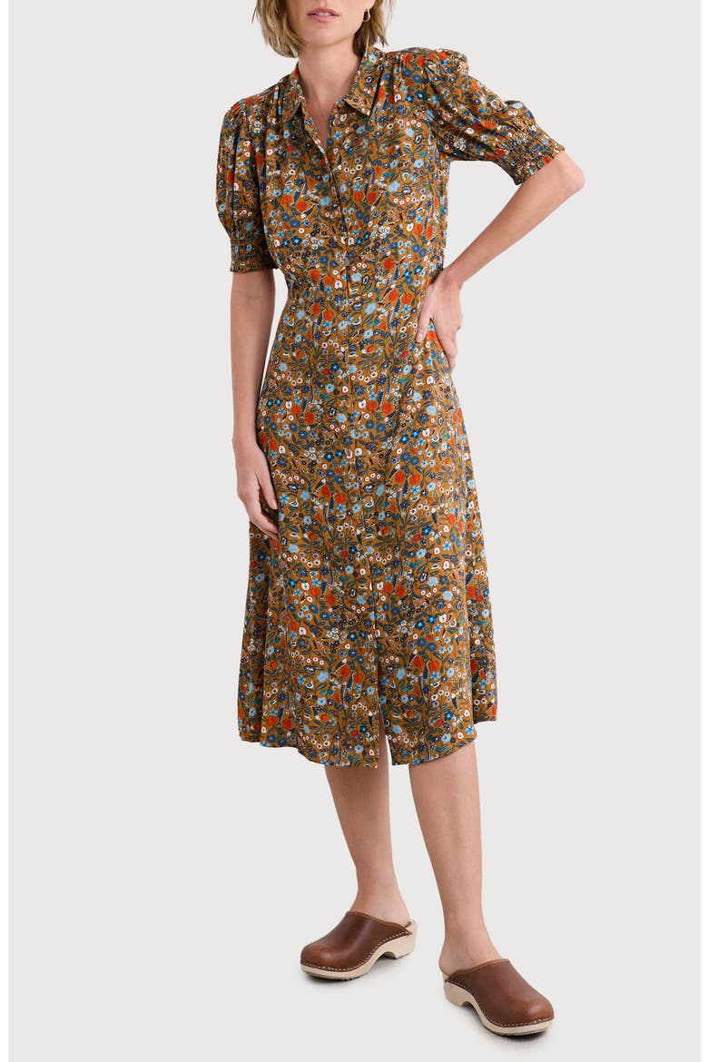 Bridget Print A-Line Shirtdress, Main, color, STILL LIFE BASKET