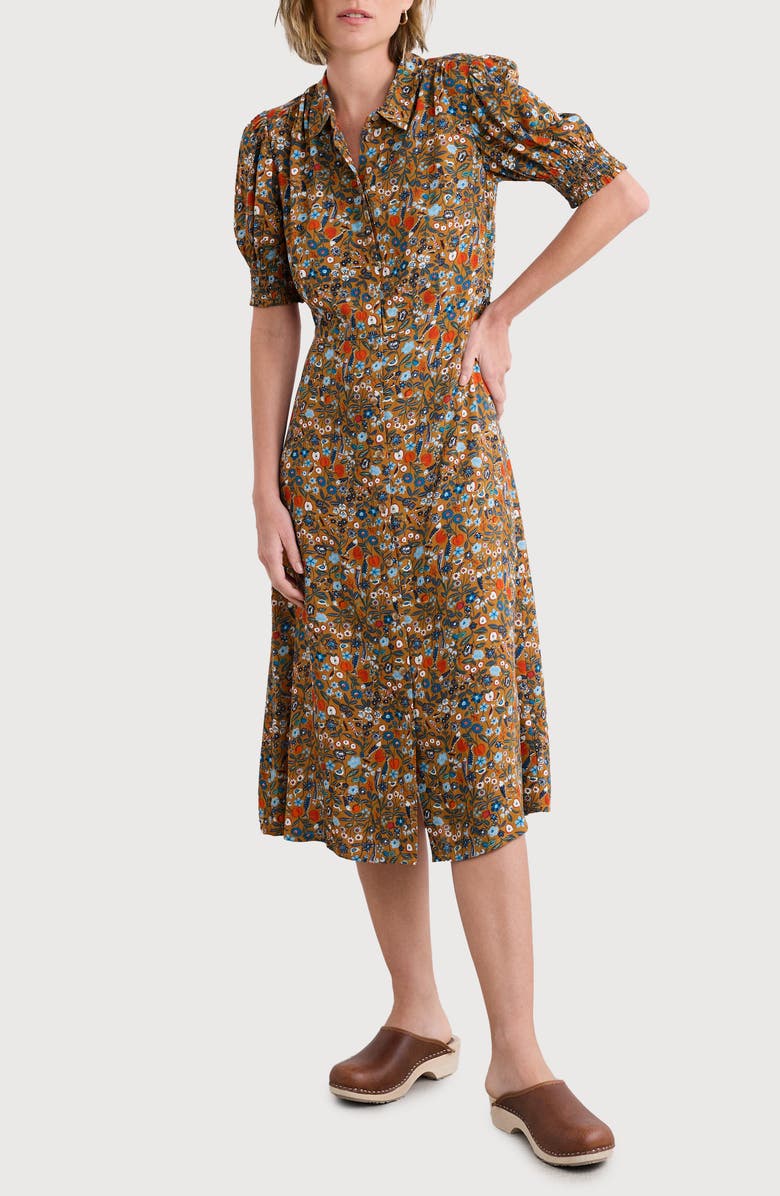 Seasalt Cornwall Bridget Print A-Line Shirtdress, Main, color, Still Life Basket