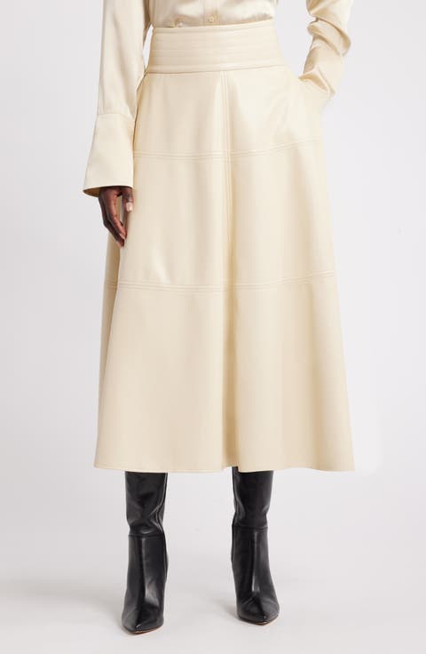 Megan Renee Faux Leather Tiered Skirt