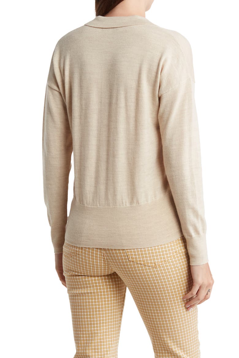 Polo Sweater, Alternate, color, HEATHER OATMEAL