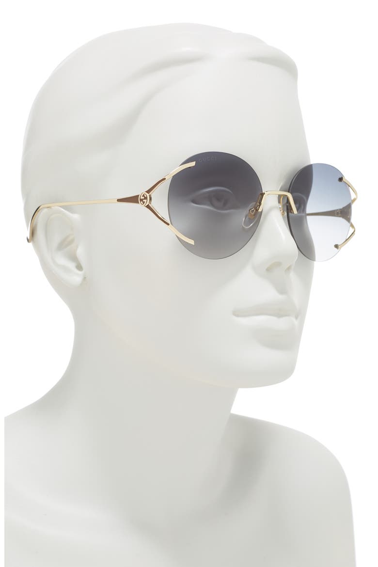 57mm Round Sunglasses, Alternate, color, GOLD