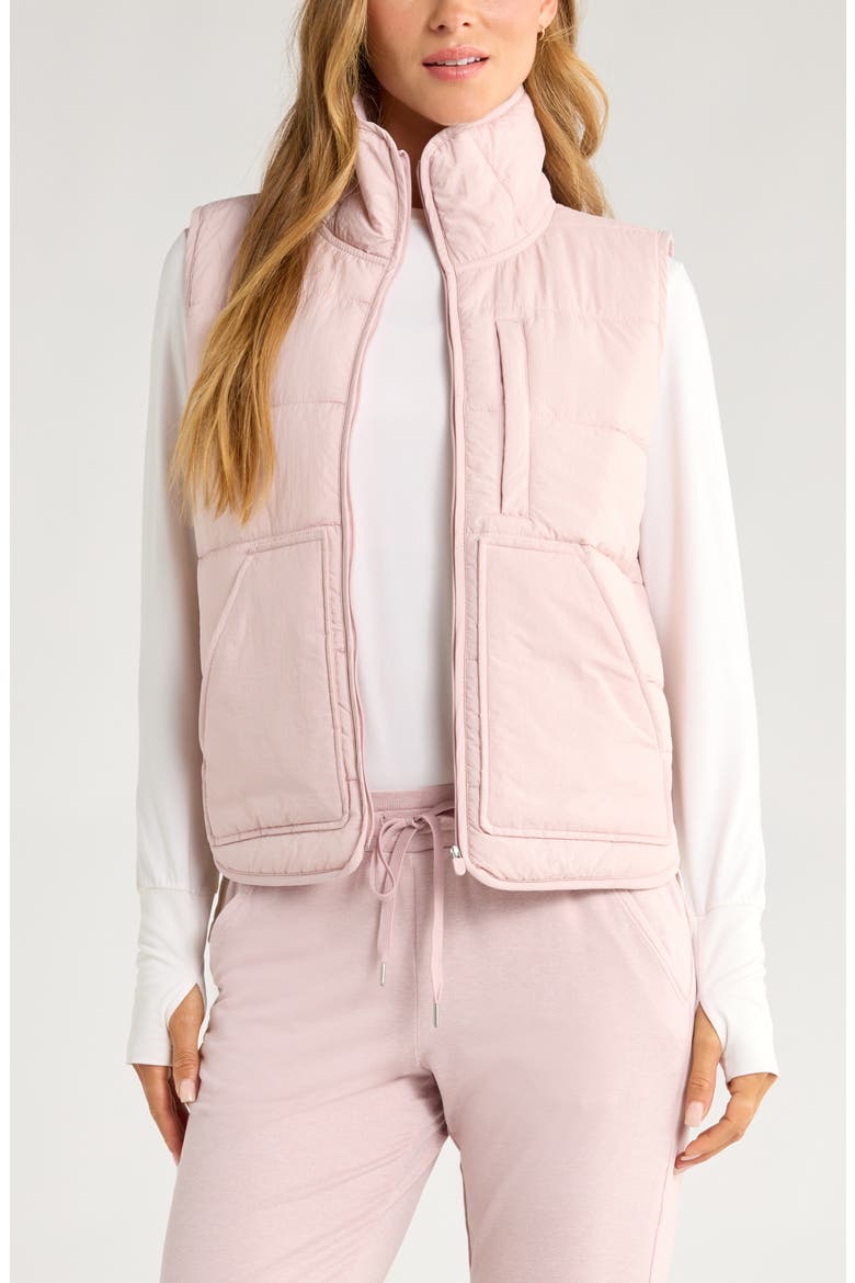 Packable Quilted Vest, Main, color, PURPLE LILAC