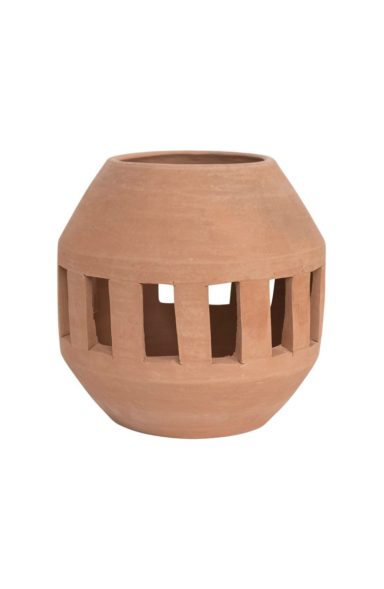 Storied Home Terra-cotta Planter/Candle Holder, Main, color, Orange