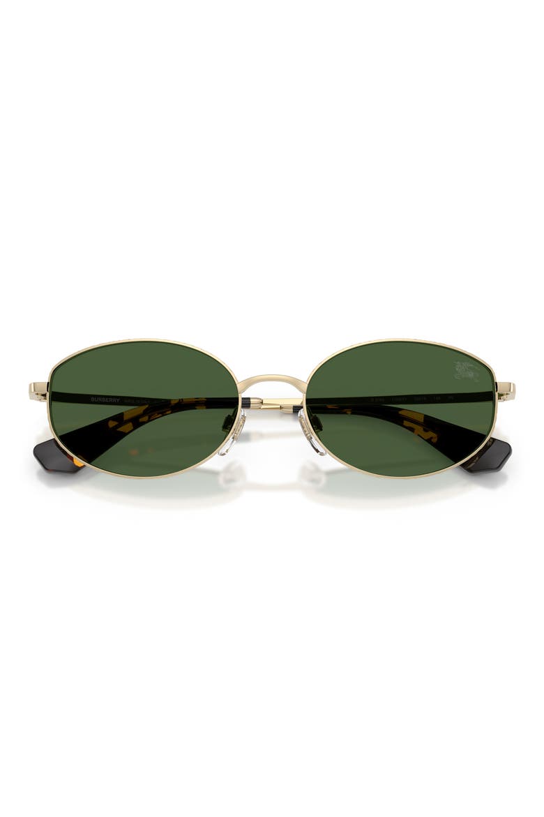 55mm Oval Sunglasses, Alternate, color, LIGHT GOLD / DARK GREEN