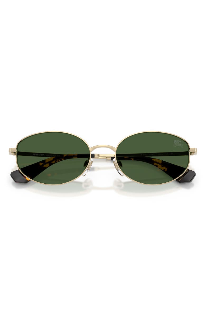 Burberry 55mm Oval Sunglasses, Alternate, color, Light Gold / Dark Green