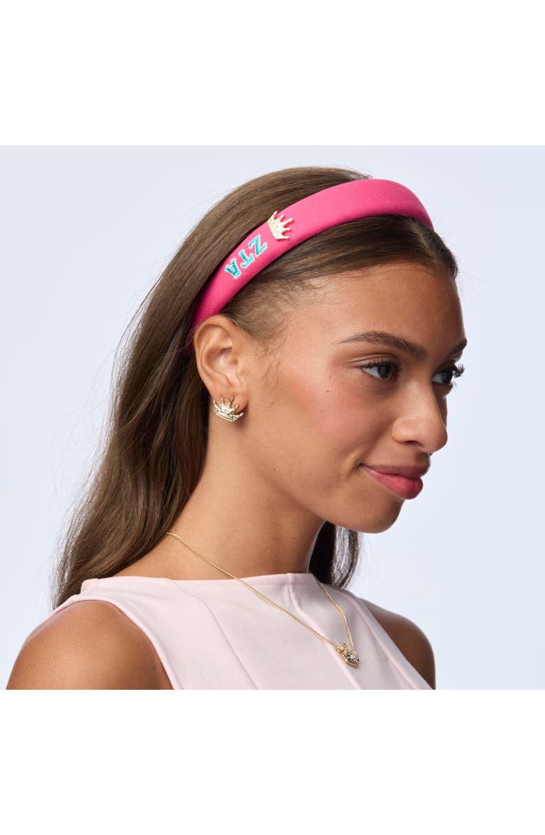 Lele Sadoughi Zeta Tau Alpha Charlotte Headband, Alternate, color, Bright Pink 650