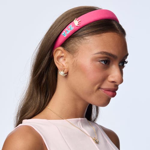 Lele Sadoughi Zeta Tau Alpha Charlotte Headband In Pink